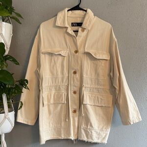 Zara Women's Cream Utility Jacket